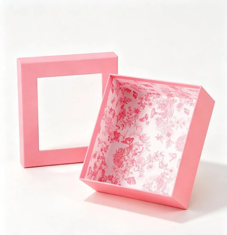 Custom jewelry gift box set with foil-stamped pattern and fitted jewelry trays — Genesis Bags project